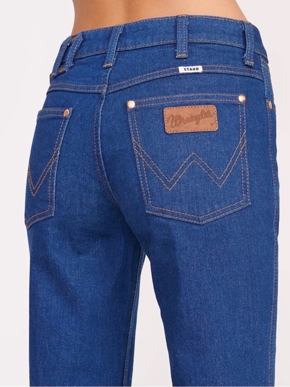STAUD x Wrangler Denim The Bikini Jean Dark Rinse Size 25 X 34 - Picture 3 of 16